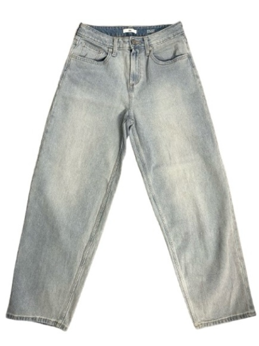 BP. Mid Rise Barrel Leg Jeans Light Wash Baggy Denim Size 25
